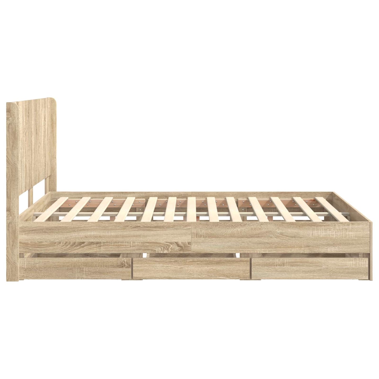 Oak Bed Frame With Storage 156.5 cm x 203 cm x 100 cm