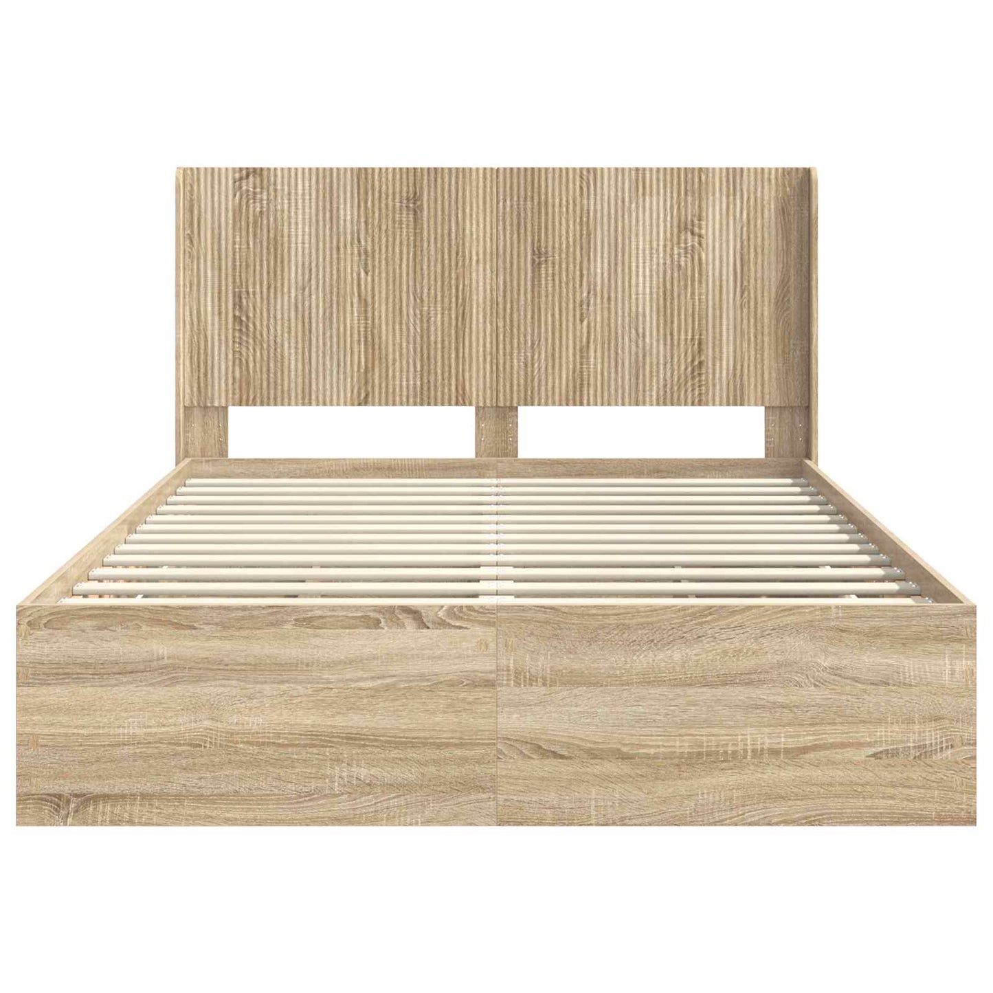 Bed Frame Storage Brown 141.5 cm x 193 cm x 100 cm