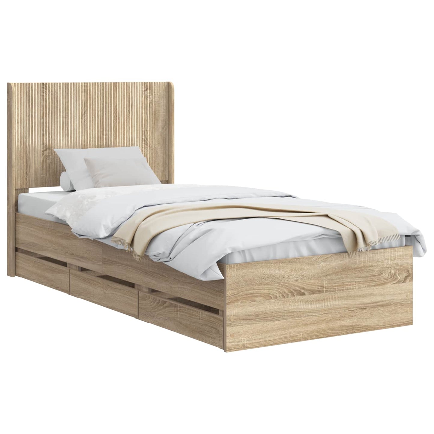 Bed Frame Storage Brown 97 cm x 193 cm x 100 cm