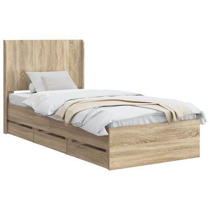 Bed Frame Storage Brown 97 cm x 193 cm x 100 cm