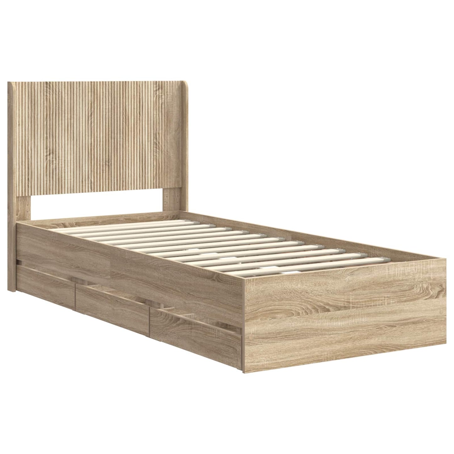 Bed Frame Storage Brown 97 cm x 193 cm x 100 cm