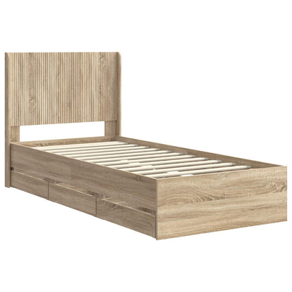 Bed Frame Storage Brown 97 cm x 193 cm x 100 cm