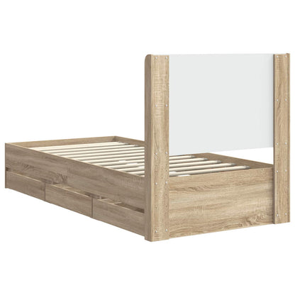 Bed Frame Storage Brown 97 cm x 193 cm x 100 cm