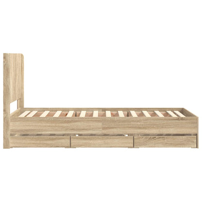 Bed Frame Storage Brown 97 cm x 193 cm x 100 cm