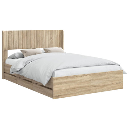 Bed Frame Storage Sonoma Oak 156.5 cm x 203 cm x 100 cm