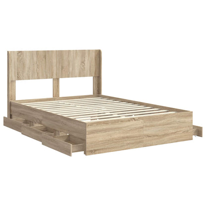 Bed Frame Storage Sonoma Oak 156.5 cm x 203 cm x 100 cm