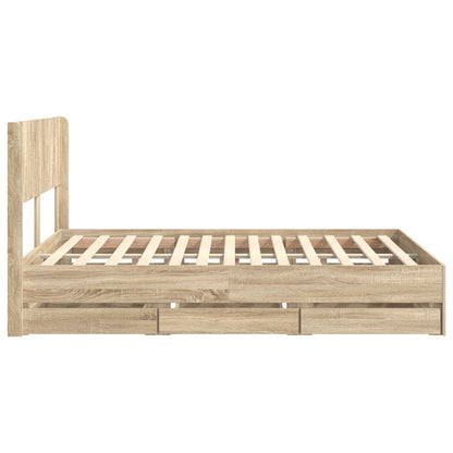 Bed Frame Storage Sonoma Oak 156.5 cm x 203 cm x 100 cm