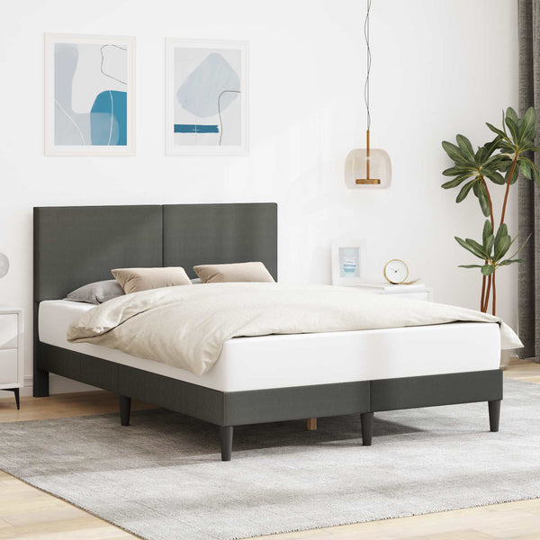  Double Bed Frame Headboard Dark Grey Corduroy | HomeAndLivin