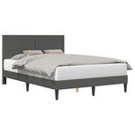 Queen Bed Frame Headboard Dark Grey Corduroy | HomeAndLiving