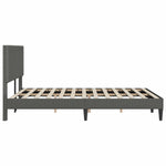 Queen Bed Frame Headboard Dark Grey Corduroy | HomeAndLiving