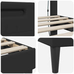 Black Faux Leather Bed Frame Double | HomeAndLiving