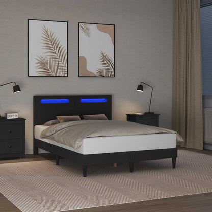 Black Faux Leather Bed Frame Double | HomeAndLiving
