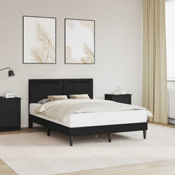 Black Faux Leather Bed Frame Double | HomeAndLiving