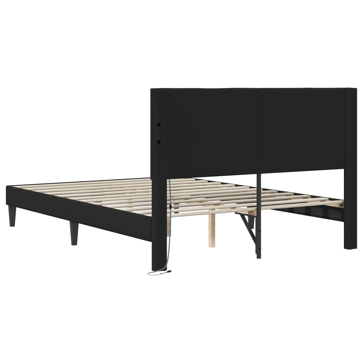Black Faux Leather Bed Frame Double | HomeAndLiving