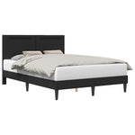 Black Faux Leather Bed Frame Double | HomeAndLiving