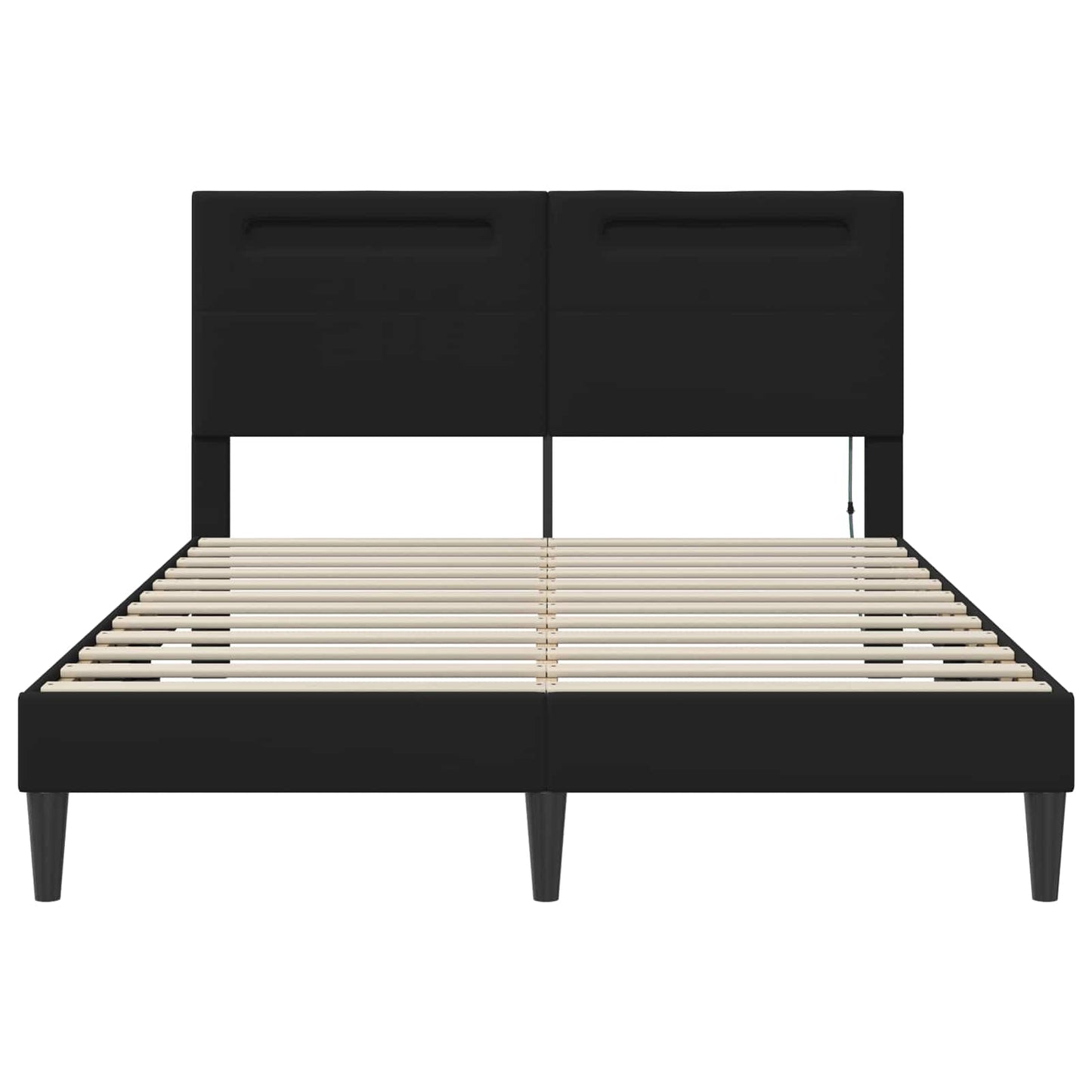 Queen Faux Leather Bed Frame Black | HomeAndLiving