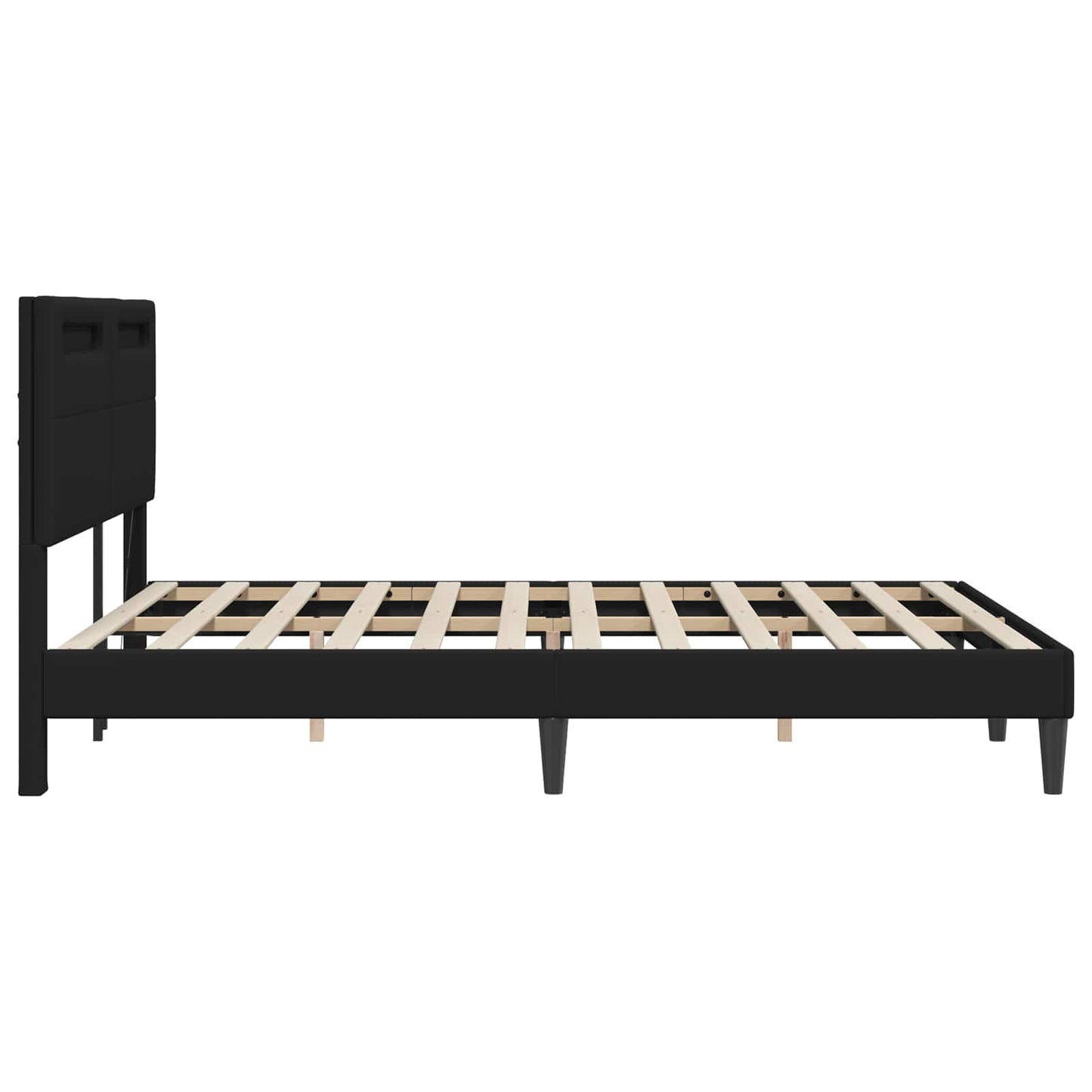 Queen Faux Leather Bed Frame Black | HomeAndLiving