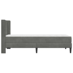 Single Bed Frame with Mattress Velvet Upholstered Plywood Slatted Foam Comfort Dark Grey