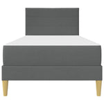 Single Bed Frame Dark Grey with Mattress Padded Headboard Polyester Upholstered Plywood