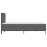 Single Bed Frame Dark Grey with Mattress Padded Headboard Polyester Upholstered Plywood