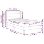 Single Bed Frame Dark Grey with Mattress Padded Headboard Polyester Upholstered Plywood