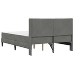 Small Double Dark Grey Bed Frame with Medium Firm Mattress Plywood Velvet
