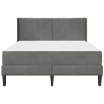 Small Double Dark Grey Bed Frame with Medium Firm Mattress Plywood Velvet