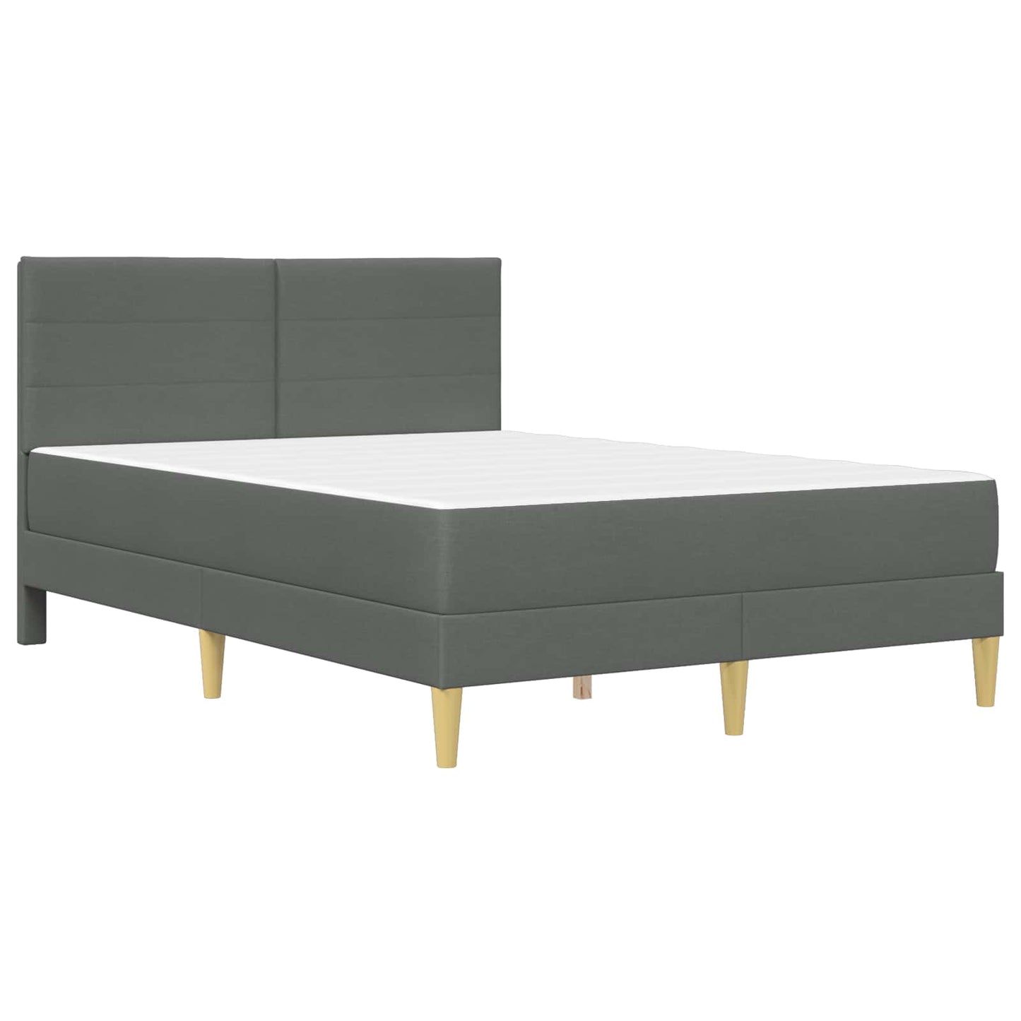 Dark Grey 2-Piece Bed Frame with Pocket Spring Mattress Fabric Headboard