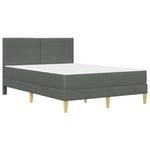 Dark Grey 2-Piece Bed Frame with Pocket Spring Mattress Fabric Headboard