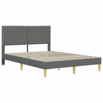 Dark Grey 2-Piece Bed Frame with Pocket Spring Mattress Fabric Headboard