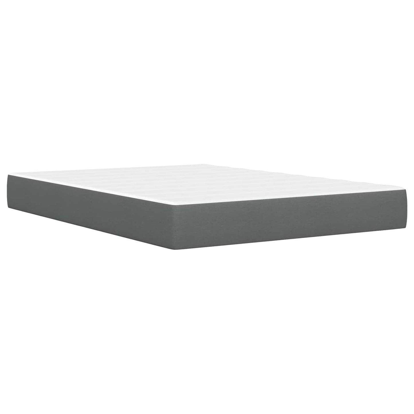 Dark Grey 2-Piece Bed Frame with Pocket Spring Mattress Fabric Headboard