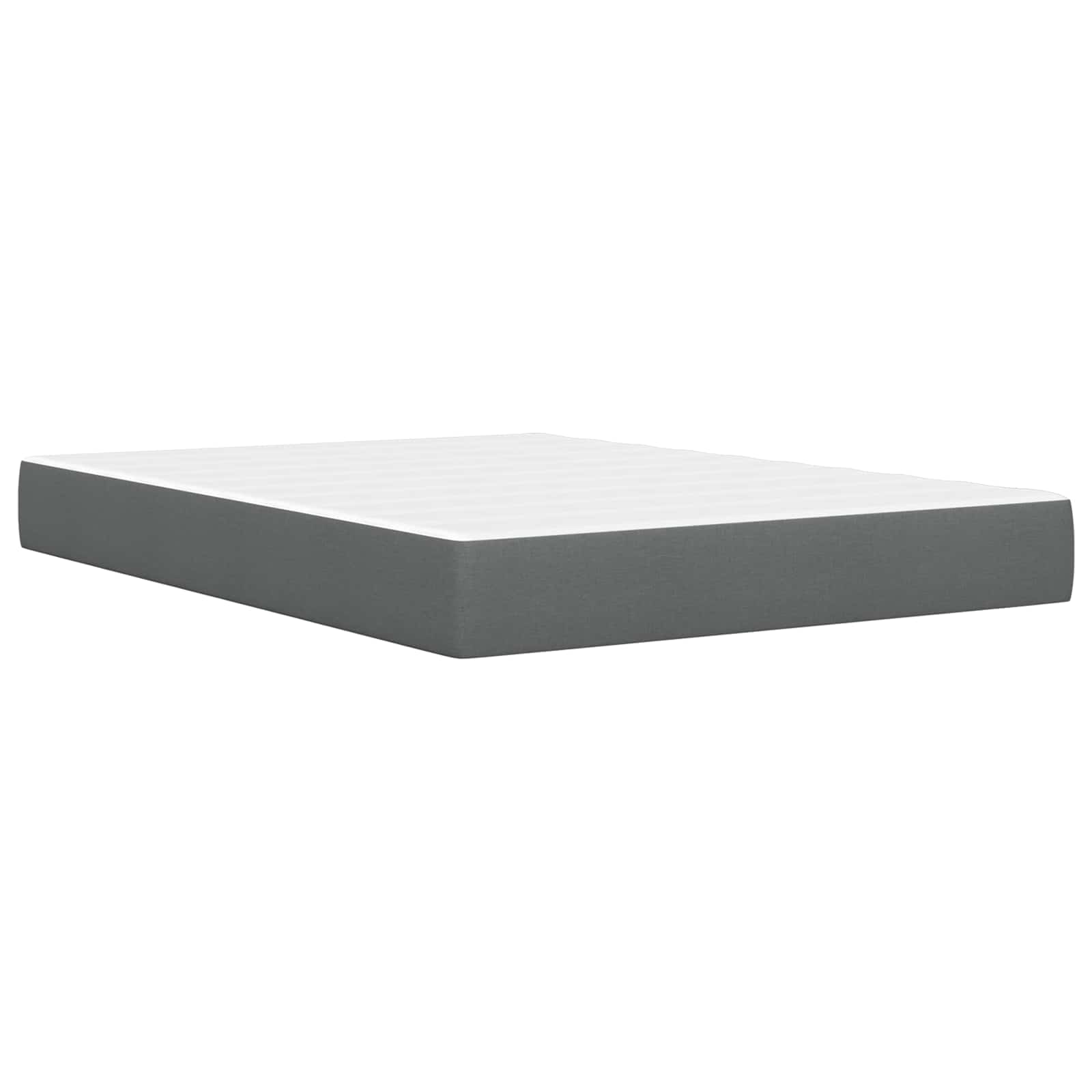 Dark Grey 2-Piece Bed Frame with Pocket Spring Mattress Fabric Headboard