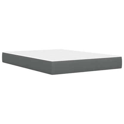 Dark Grey 2-Piece Bed Frame with Pocket Spring Mattress Fabric Headboard