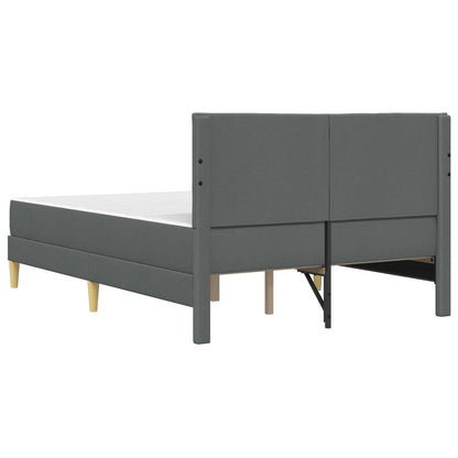 Dark Grey 2-Piece Bed Frame with Pocket Spring Mattress Fabric Headboard