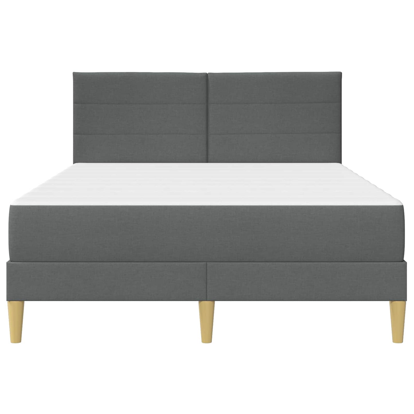 Dark Grey 2-Piece Bed Frame with Pocket Spring Mattress Fabric Headboard