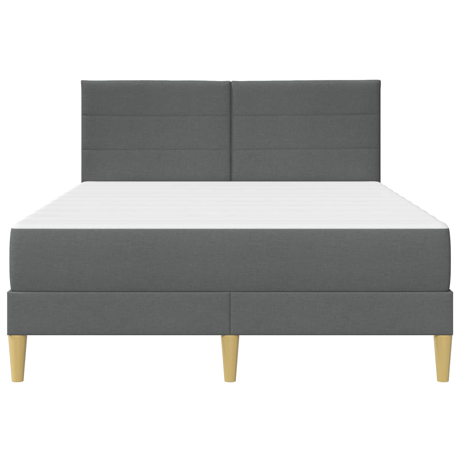 Dark Grey 2-Piece Bed Frame with Pocket Spring Mattress Fabric Headboard