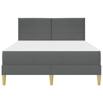 Dark Grey 2-Piece Bed Frame with Pocket Spring Mattress Fabric Headboard