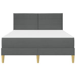 Dark Grey 2-Piece Bed Frame with Pocket Spring Mattress Fabric Headboard
