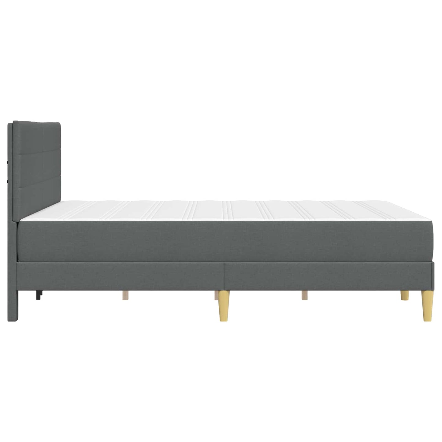Dark Grey 2-Piece Bed Frame with Pocket Spring Mattress Fabric Headboard