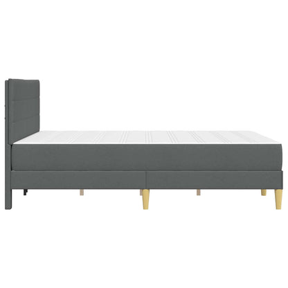 Dark Grey 2-Piece Bed Frame with Pocket Spring Mattress Fabric Headboard