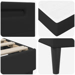 LED Bed Frame Black Faux Leather | HomeAndLiving