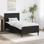 LED Bed Frame Black Faux Leather | HomeAndLiving