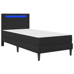 LED Bed Frame Black Faux Leather | HomeAndLiving