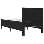 LED Bed Frame Black Faux Leather | HomeAndLiving