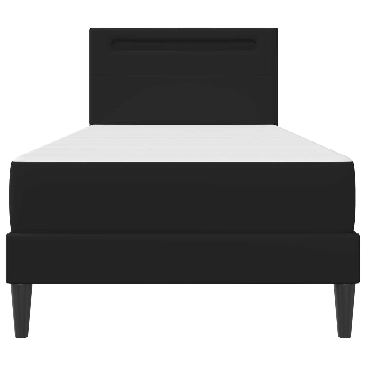 LED Bed Frame Black Faux Leather | HomeAndLiving