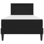 LED Bed Frame Black Faux Leather | HomeAndLiving