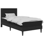 LED Bed Frame Black Faux Leather | HomeAndLiving