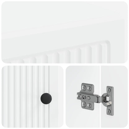 Bathroom Cabinet White Slimline 30x31x190cm