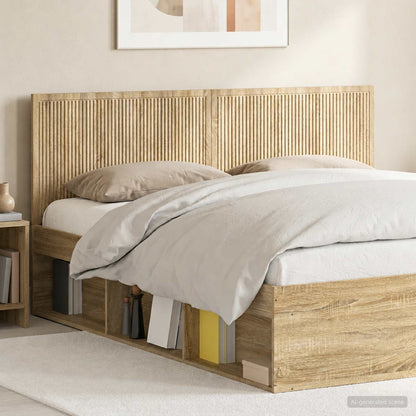 Wall Headboard Engineered Wood Brown 160 cm x 3 cm x 50 cm
