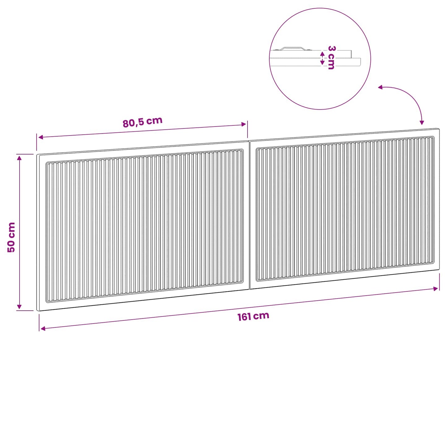 Wall Headboard Engineered Wood Brown 160 cm x 3 cm x 50 cm